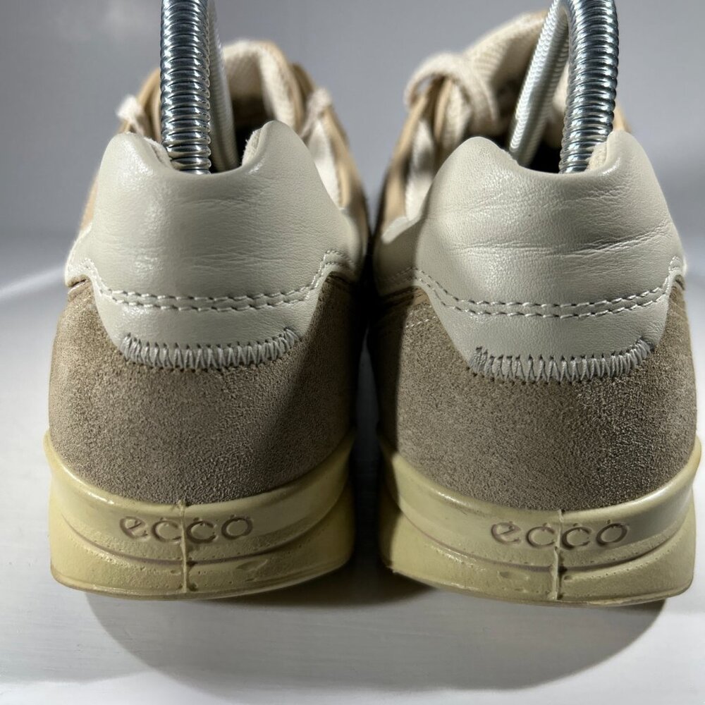 ECCO Womens Casual Suede Leather Sneakers Size 9.5 EU 40 Arch Support Lace Beige - Picture 7 of 13